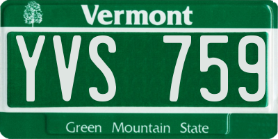 VT license plate YVS759