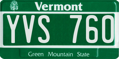 VT license plate YVS760