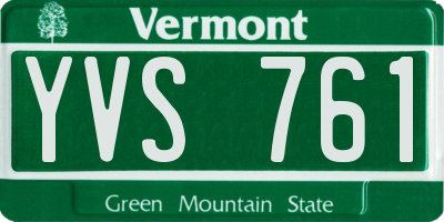 VT license plate YVS761