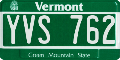 VT license plate YVS762
