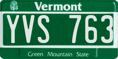 VT license plate YVS763