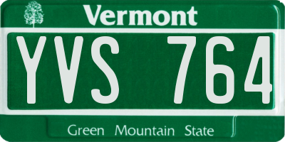 VT license plate YVS764