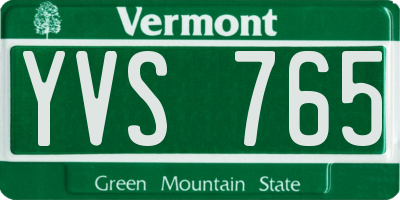 VT license plate YVS765