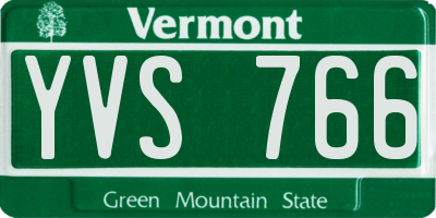 VT license plate YVS766