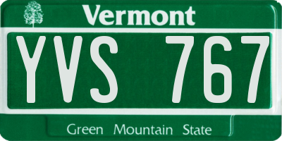 VT license plate YVS767