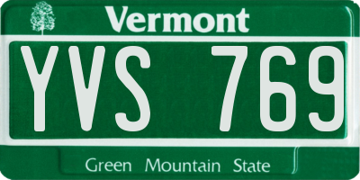VT license plate YVS769