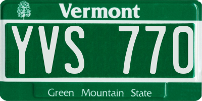 VT license plate YVS770