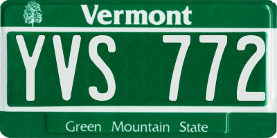 VT license plate YVS772