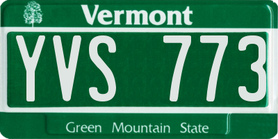 VT license plate YVS773