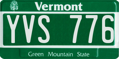 VT license plate YVS776