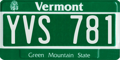 VT license plate YVS781
