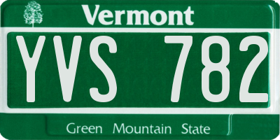 VT license plate YVS782