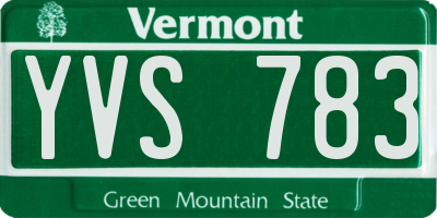 VT license plate YVS783