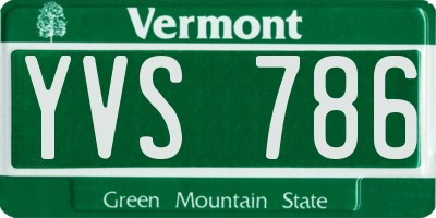 VT license plate YVS786
