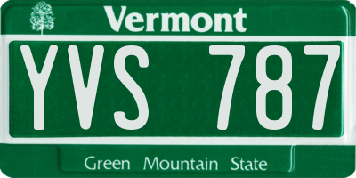 VT license plate YVS787