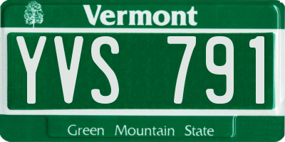 VT license plate YVS791