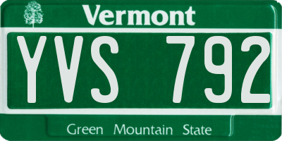 VT license plate YVS792