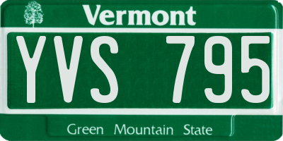 VT license plate YVS795
