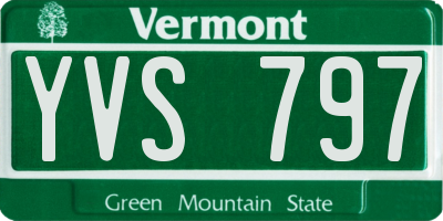 VT license plate YVS797
