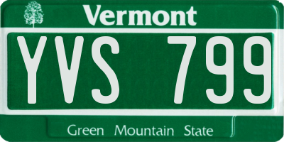 VT license plate YVS799