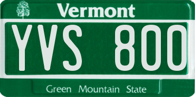 VT license plate YVS800