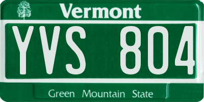VT license plate YVS804