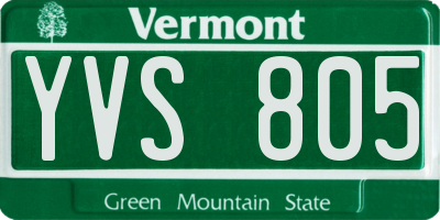VT license plate YVS805