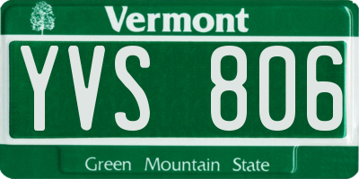 VT license plate YVS806