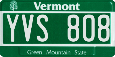VT license plate YVS808