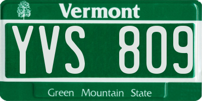 VT license plate YVS809