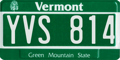 VT license plate YVS814
