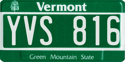 VT license plate YVS816