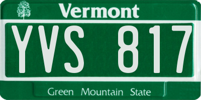 VT license plate YVS817