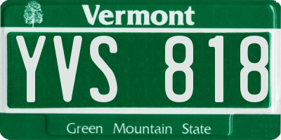 VT license plate YVS818