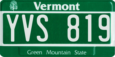 VT license plate YVS819