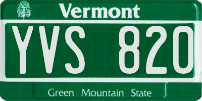 VT license plate YVS820