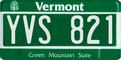 VT license plate YVS821