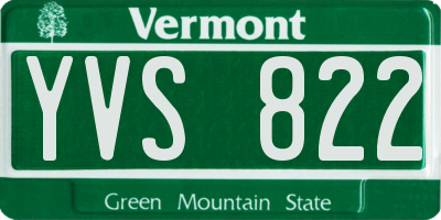 VT license plate YVS822