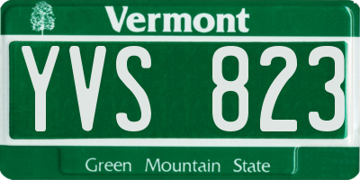 VT license plate YVS823