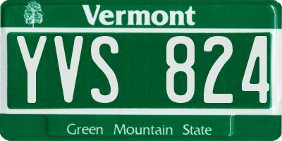 VT license plate YVS824
