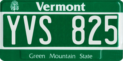 VT license plate YVS825