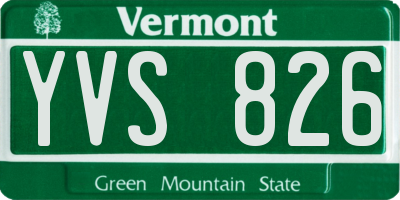 VT license plate YVS826