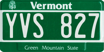VT license plate YVS827