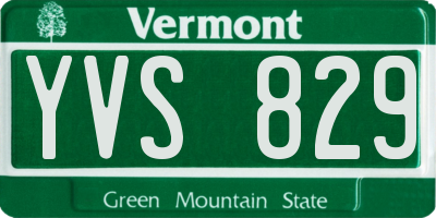 VT license plate YVS829