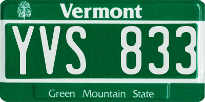 VT license plate YVS833
