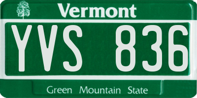 VT license plate YVS836