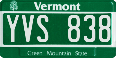 VT license plate YVS838