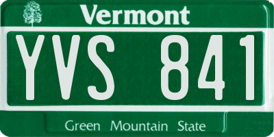 VT license plate YVS841
