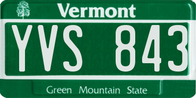 VT license plate YVS843