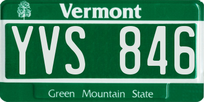 VT license plate YVS846